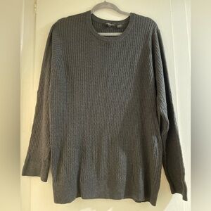 Classic 100% Cotton Cable Knit Dark Gray Woman’s Sweater Size 3XL